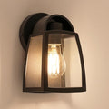 LUTEC Outdoor Wall Light Fixtures Exterior Waterproof Wall Lantern with Clear Glass Shade Aluminum Modern Matte Black Porch Sconce Outdoor Lighting for Garage Entryway Yard