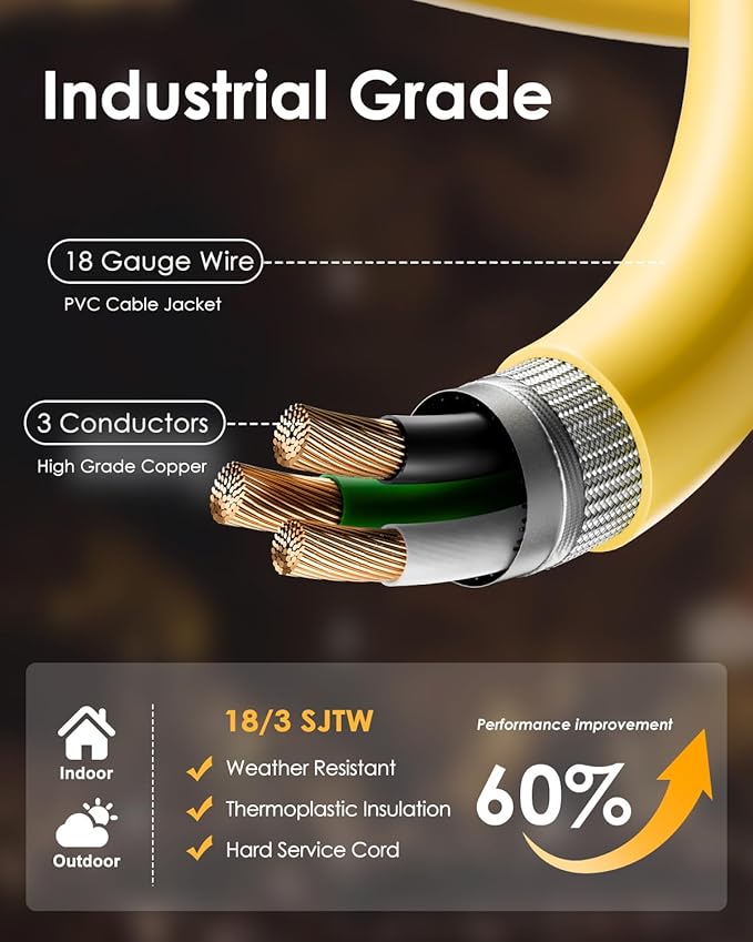 100FT LED Construction String Lights - 3 Prong 130W 16000LM Plug in Linkable String Work Lights 5000K Weatherproof Temporary Lighting for Construction Sites Jobsites Indoor &amp Outdoor UL Liste