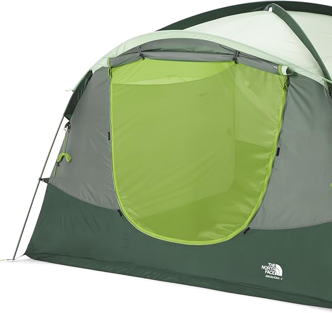 THE NORTH FACE Sequoia 4 Tent - Four-Person Waterproof Camping Tent Spacious &amp Easy to Set Up 2 Zipper Doors Agave Green/Granny Smith One Size
