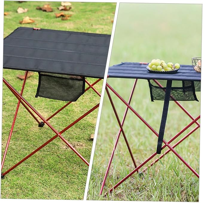 Portable Folding Camping Table and Compact Picnic Table Lightweight Aluminum Alloy Medium Red for Travel Beach Hiking and Car Camping