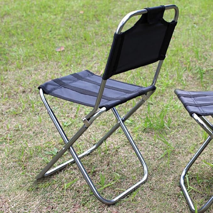 VICASKY Outdoor Foldable Fishing Chair Stool with Oxford Cloth Backrest Aluminum Alloy Frame Lightweight Camping Seat for Hiking and Fishing
