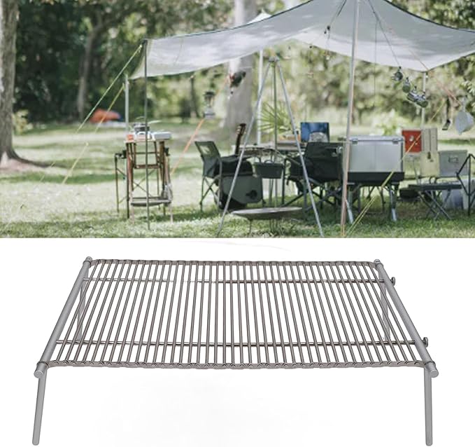 Folding Camping Table Portable Roll Up Table Board with Storage Bag Stainless Steel Adjustable Height for Picnic Camping BBQ Party Backyard Beach Sliver