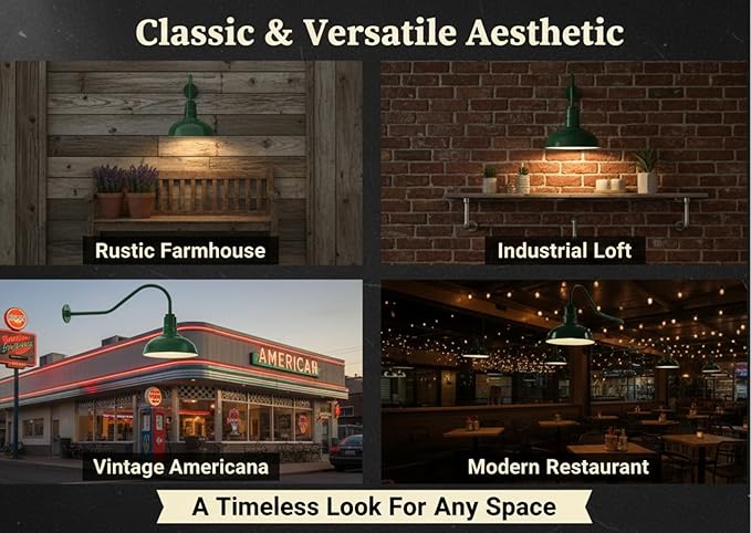 AGB101-AS12 15W LED - 12 Barn Light with Gooseneck Arm | Outdoor LED Lights Classic Floodlight Design for Barn Lights Outdoor Durable Metal Construction Energy-Efficient