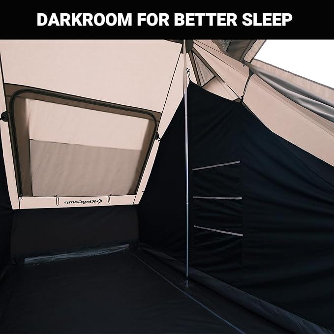 KingCamp Khan Inner Tent for 2 Person Dark Room Tent with High Density Mesh Lightweight Waterproof Windproof for Camping Backpacking Hiking Fishing RV