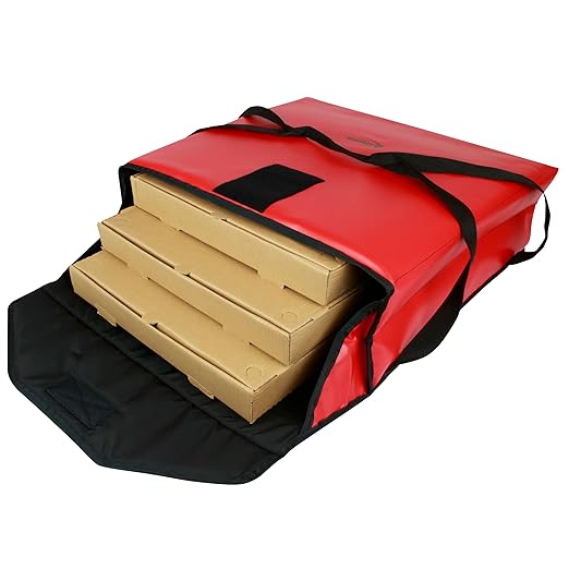 Sterno Delivery Insulated Vinyl Delivery Pizza Carrier Large 21 x 21 x 7 - Holds (3) 20 Pizzas