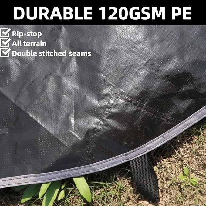 DANCHEL OUTDOOR 13ft Yurt Tent Footprint Waterproof Round Tarp Groundsheet Floor Protector Camping Glamping Accessories Universal