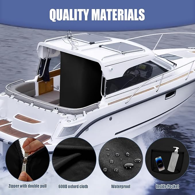 Privacy Tent for Boats Pontoon Boat Privacy Tent Hanging Changing Room with Storage Bag Install Under Bimini Top Waterproof Portable Privacy Tent Inside Outside Opened-Zipper 30 * 27 * 72