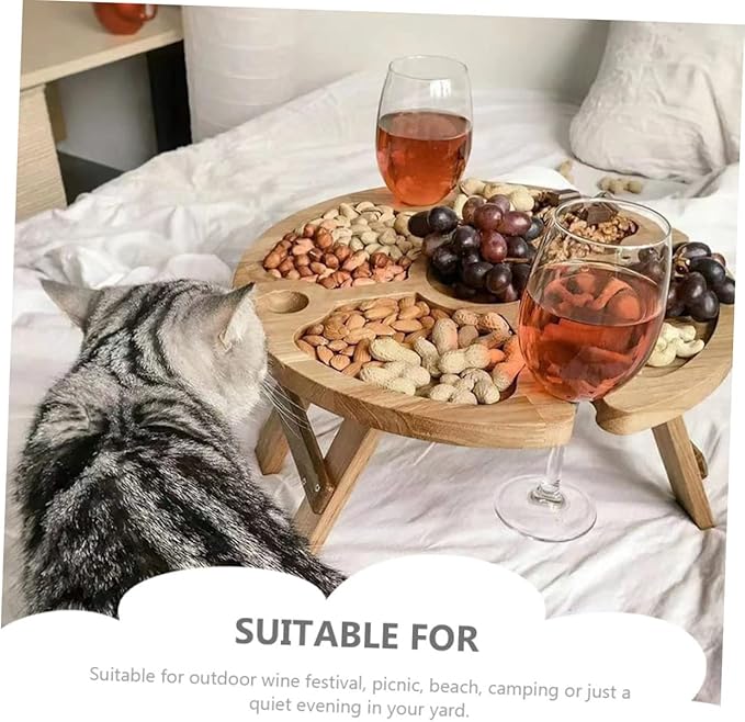 SUPVOX Portable Camping Table Compact Folding Outdoor Picnic Desk Wine Table for Beach