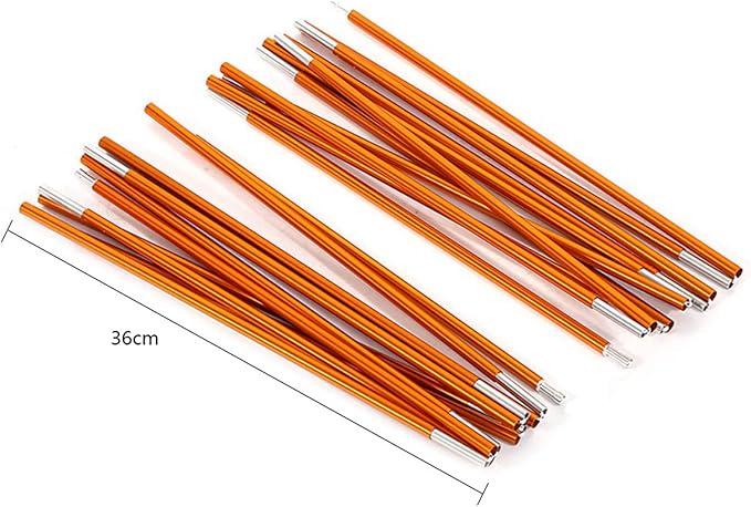 Aluminum Alloy Tent Poles 2Pcs Camping Tent Support Rods Bar Replacement Accessories Awning Frames Kit for Outdoor Camping Hiking Backpacking Travel Gold