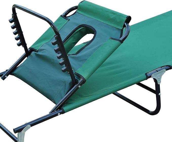 Beach Chairsun Chair Sun Lounger Adjustable Chaise Lounge with Face Cavity Folding Outdoor Beach Camping Sun Lounger Garden Recliner