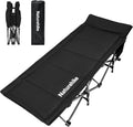 Naturehike Folding Camping Cot for Adults GoWild Portable Sleeping Cot with Carry Bag Outdoor Comfortable Camping Bed for Camping Beach Home Nap Indoor Sleeping Bed (Black)