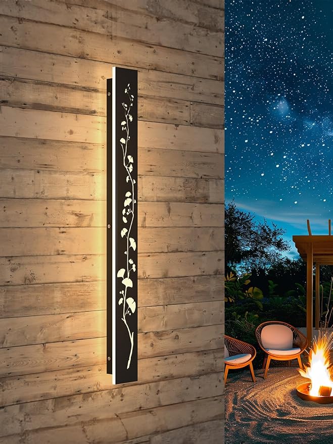 Modern Outdoor Wall Lights 31.5 inch LED Long Wall Sconce 3000K Exterior Light Fixture Porch Lights 32W Exterior Lighting Fixtures for Patio Balcony Terrace Garden