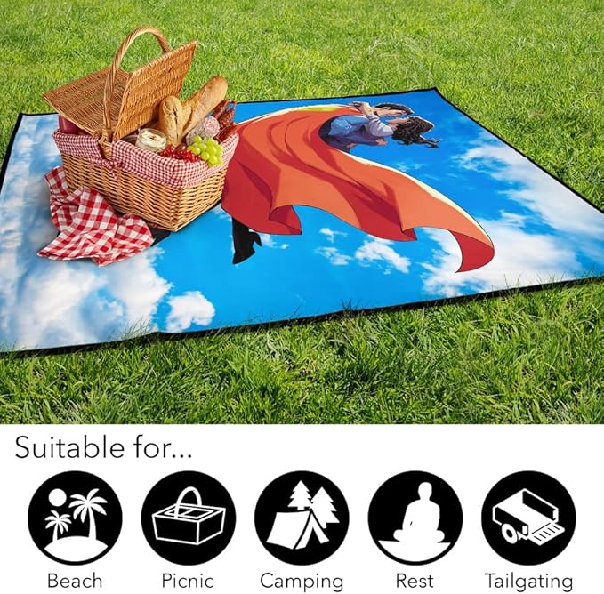 LOGOVISION Superman (2025) Superman Lois Embrace Clouds Outdoor Blanket for Picnic Beach Camping Park Tailgate 50x60