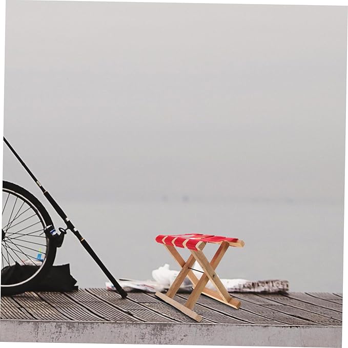 balacoo Compact Folding Camp Stool Lightweight Portable Outdoor Seating for Camping Fishing and Gardening Stylish Design Sturdy Wooden Bracket and Features