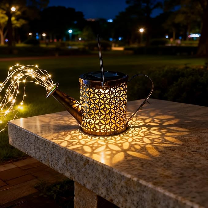 Solar Watering Can Light - Solar Yard Decorations OutdoorGarden Decor Lights for YardIP65 Waterproof Hanging Lantern LightsOutside Garden Flower Bed Decor Light for Moms Birthday 2PCS