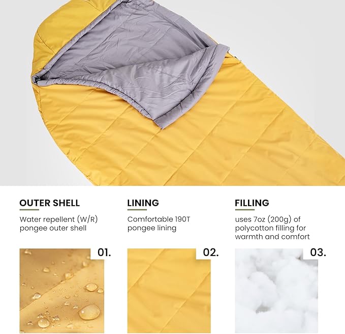 OneTigris Bushcrafter’s Sleeping Bags Mummy Sleeping Bag for Camping Hiking Backpacking Survival Gear