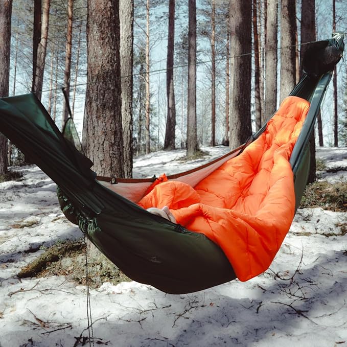 Camping Hammock Tent with Top Quilt Lightweight Hanging Hammocks Tree Straps Portable for Hiking Backpacking