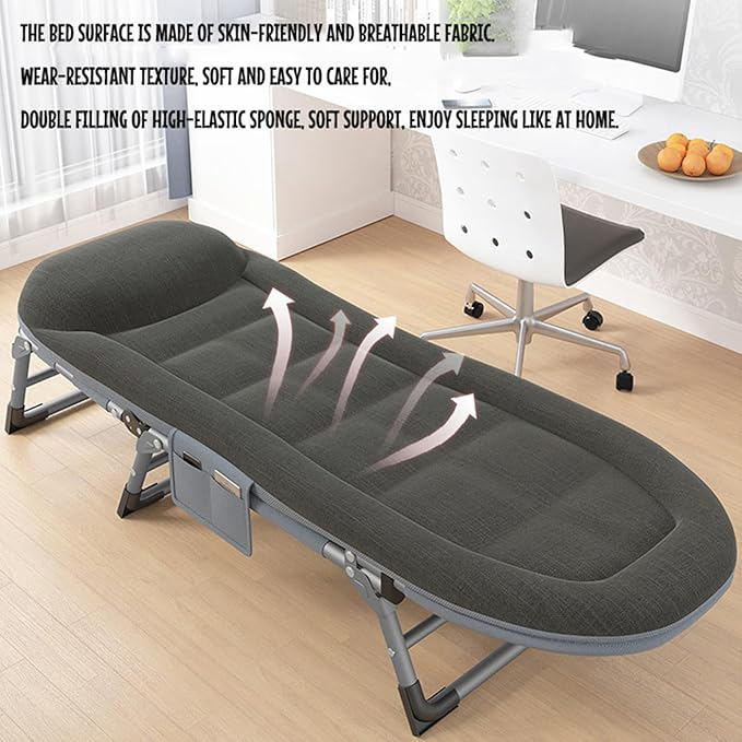 Folding Camping Cot for Adults Sleeping 5Position Folding Chaise Lounge Chair Camping Cot Outdoor Portable Lounge Chair Sleeping Cots Bed Outdoor and IndoorA