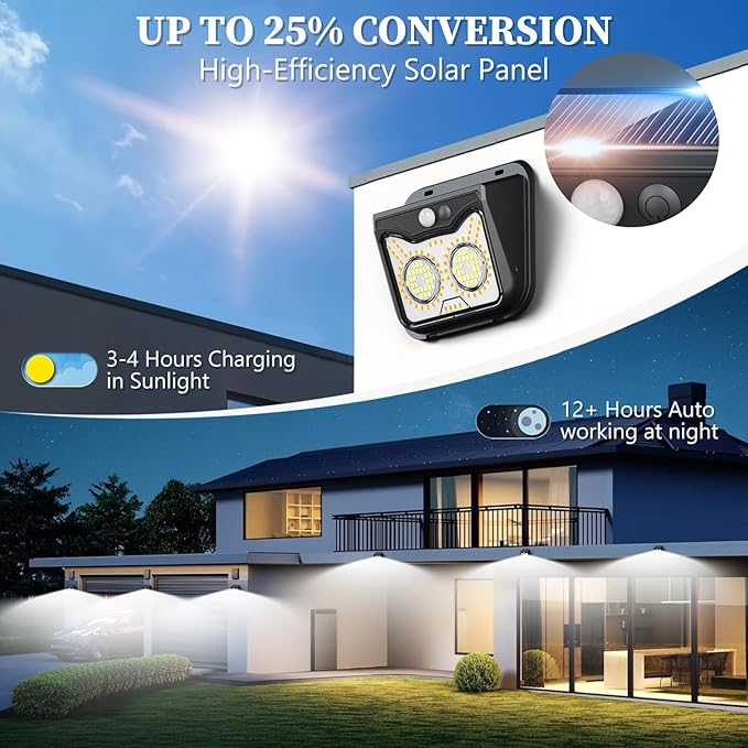 Solar Motion Sensor Lights Outdoor Owl Shaped Warm White Waterproof Solar Powered Wall Lights 3 Lighting Modes Security Flood Lights for Outside Deck Fence Yard Garden Step Porch Door -10 Pack