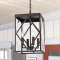 11 Outdoor Pendant Light Exterior Hanging Lantern Farmhouse Oil Rubbed Brozne Outside Chandelier Light Fixture Ceiling Mount Hanging Porch Light with Clear Glass for Front Porch Entrance