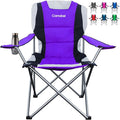 Camabel Folding Camping Chairs 400lbs Extra Large Outdoor Lawn Chair Padded Sports Lightweight Portable Chairs for Beach Hiking Fishing Picnic BBQ with Cup Holder and Storage Bag Purple