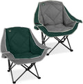 Northroad 2 Pack Oversized Camping ChairOutdoor Padded Folding Lawn Chair w/Cup HolderCarry Bag for Beach Hiking and PicnicsHeavy-Duty 300-lbs Capacity Grey&ampGreen