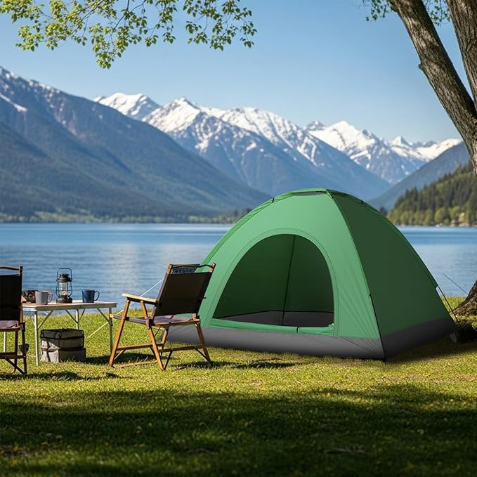 Outvita Camping Dome Tent 1-4 Person Waterproof Windproof Easy Setup Spacious Family Tents with Carry Bag &amp Rain Fly for Hiking Backpacking Traveling Glamping Beach