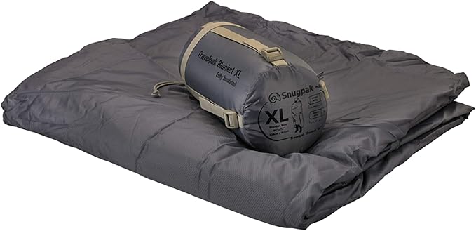 Snugpak Travelpak Blanket with Compression Stuff Sack Lightweight Pebble Grey