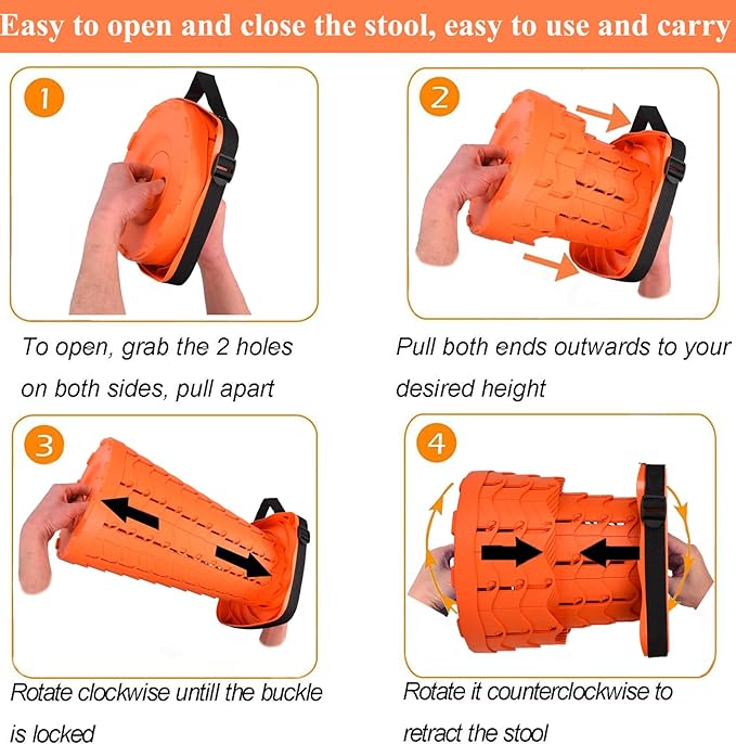 Fishboy Upgraded Collapsible Stool 400lbs Max Weight Lightweight But Sturdy Portable Retractable Folding Telescoping Foldable Camping Stool for Adults Outdoor Fishing Hiking BBQ