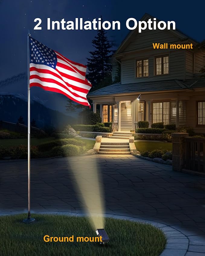 1 Pack Solar Powered Outdoor Spot Lights Outside Waterproof 20 LEDs Landscape Spotlights Dusk to Dawn for House Yard Tree Plants Walls Path Garden Statues Superior Accent Lamp Warm White