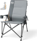 TIMBER RIDGE Oversized Camping Chair with Lumbar Support Portable Folding Chair Heavy Duty for Adults Supports 450 LBS for Outdoor Camping Lawn with High Back Cup Holder Side Pocket Grey