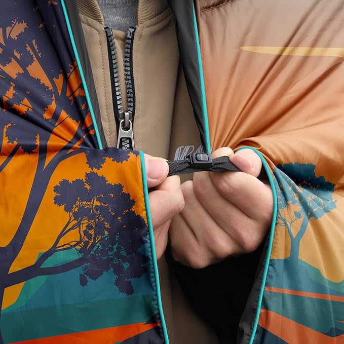 zzlamb Camping Blanket for Cold WeatherOutdoor Puffy Blanket Portable Down AlternativeWindproof Warm Cloak with SnapsCozy Quilt Backpacking Picnic RV Travel Plane Car Hammock Beach Climbing