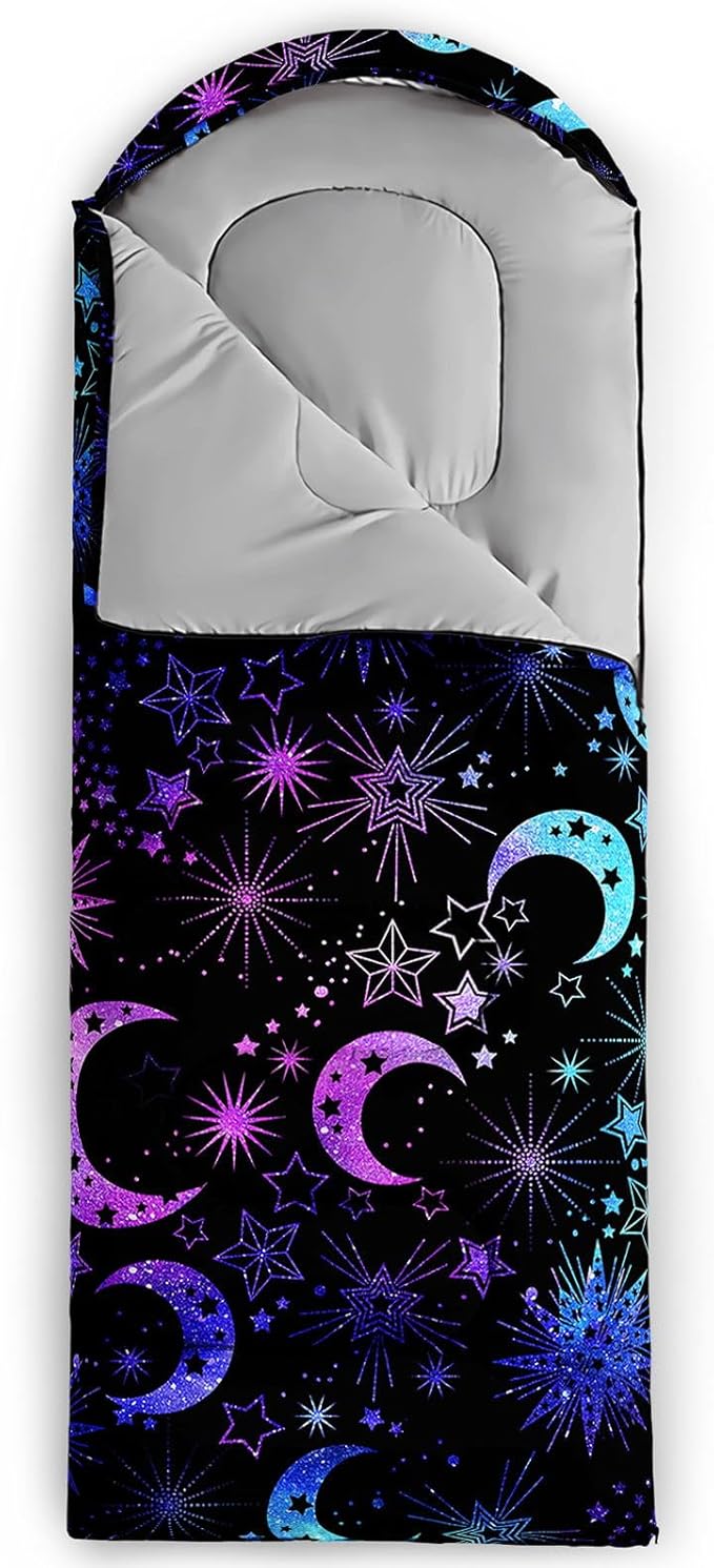 Kids Sleeping Bag for Boys GirlsCartoon Dinosaur Print-Lightweight Warm Portable Outdoor Indoor-Waterproof Cold Weather Resistant Sleeping Bag for Camping Hiking