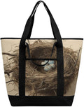 Insulated Shopping BagLarge Reusable Cooler Bags Birds Nest Printed Foldable Shopping BagTravel Waterproof Shoulder Bag