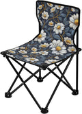 Chamomile Flower White Blue Portable Camp Chairs for Adults Heavy Duty Ultra-Lightweight Portable Chairs for Adults with Carrying Bag