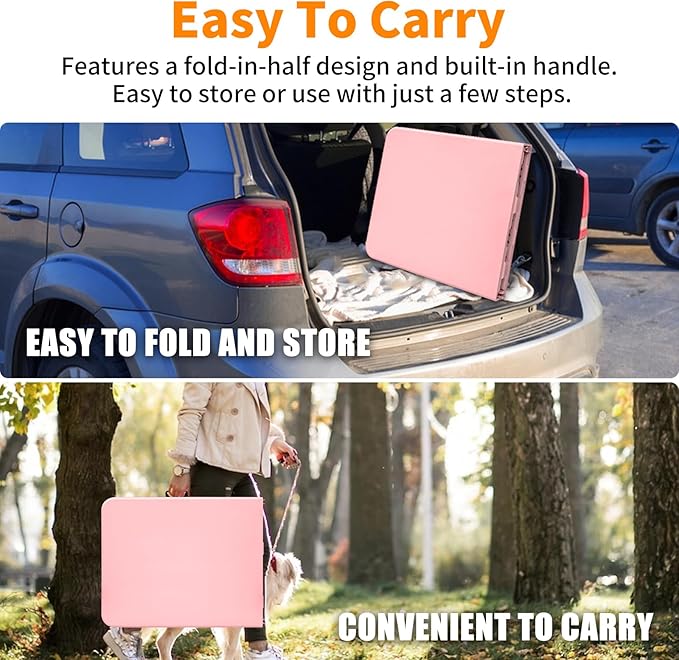 6ft Pink Folding Table Portable Plastic Table for Camping Picnics Parties High Load Bearing Foldable Table