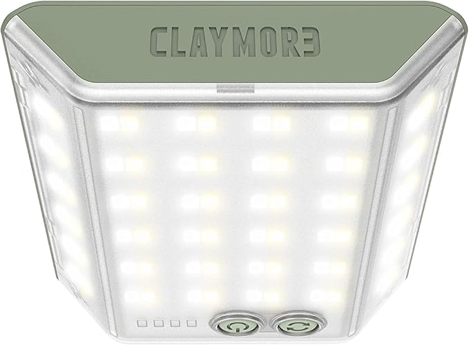 CLAYMORE 3Face Mini (Moss Green) - Lightweight and Portable LED Area Light for Outdoors Camping Tent Emergency and Industrial Use. Rechargeable Lantern with USB-C Up to 60 Hours Battery Life.