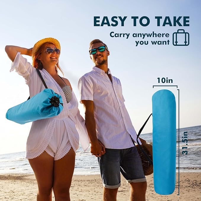 AKSOUL Folding Beach Chair for Adults: Low/High Back Chairs with Carry Bag - Extra Wide Seat Chair with Comfortable Pillow &amp Storage Pocket (1 Pack &amp 2 Pack Blue)
