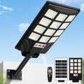 Solar Street Lights Outdoor Waterproof Motion Sensor Solar Powered Lights with Remote Control 20000LM 6500K Dusk to Dawn Parking Lot Flood Light with 192 LED Beads for Outside Garage Yard 1-Pack