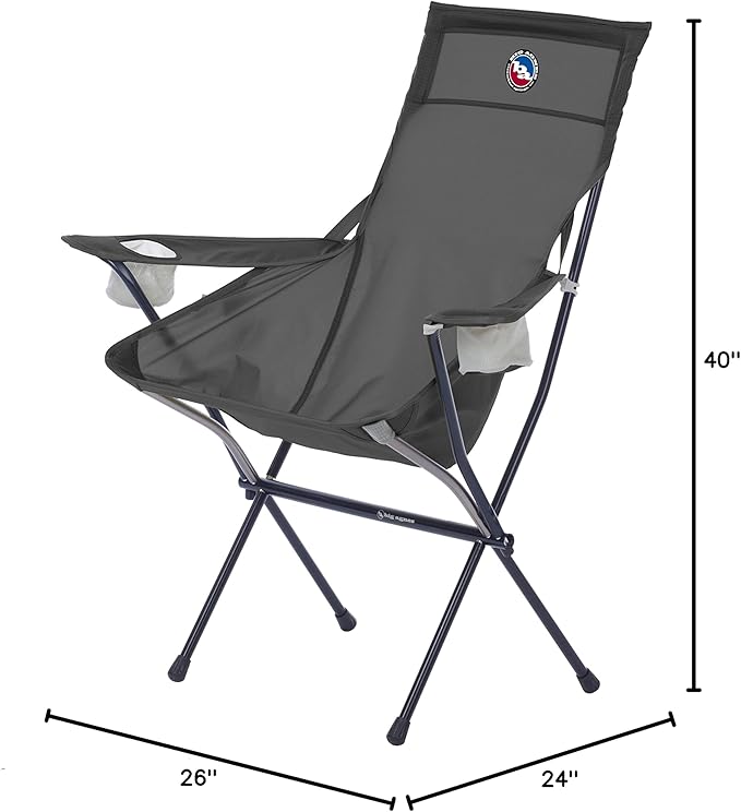 Big Agnes Big Six Armchair - Deluxe Comfort with Built-in Cup Holders | Tall Back Wide Seat | Packable &amp Quick Setup | Lightweight Backpacking &amp Camping Chair