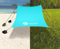 Beach Canopy Windproof Design Sun Shelter UPF50+ Portable Family Tent with 6 Sandbags Anchors 10x10 FT 2 Pole Pop Up Outdoor Shelter for Beach Camping Fishing Backyard