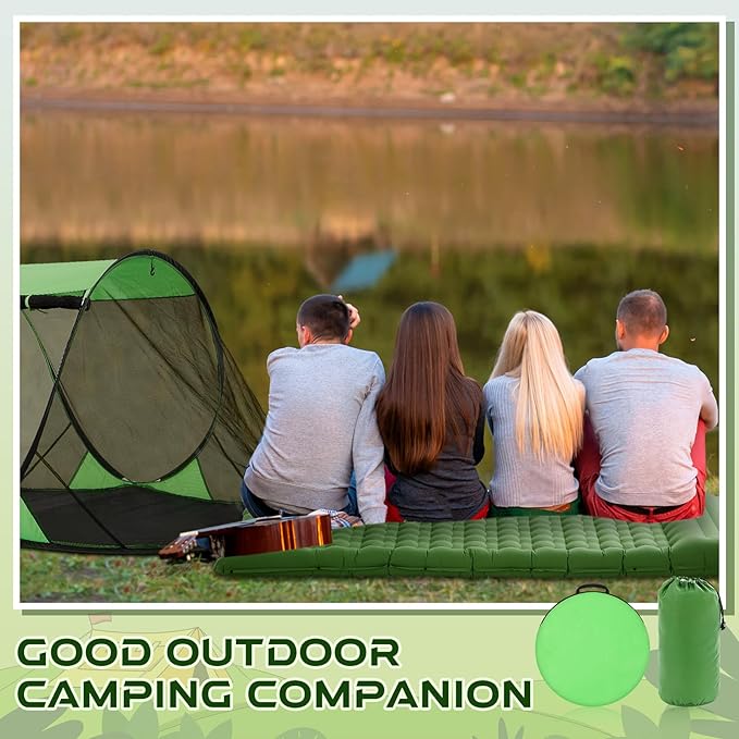 Pop up Mosquito Net Tent and Sleeping Pad for Camping One Person Instant Pop up Screen Tent Thick 5 Inch Portable with Pillow for Outdoor Summer Camp Bed Camping Cot