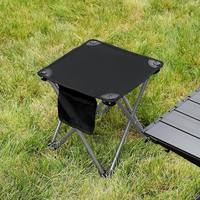 3 Pack Camping Stool Camping Foot Stools Portable Folding Camp Stool with Storage Bag Folding Stool Suitable for Fishing Beach PicnicOutdoor - Black