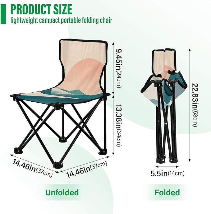 Big Sun Mountains Portable Camping Chairs Folding Chair - Durable Oxford Fabric Lightweight Iron Frame Easy Fold Design - Ideal for Outdoor Activities Camping Fishing and Travel