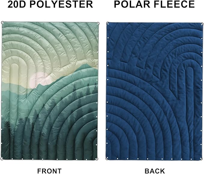 Camping Blanket Puffy Polar Fleece Blanket Lightweight Warm Outdoor Blanket for CampingTraveling Stadium Hiking Picnics