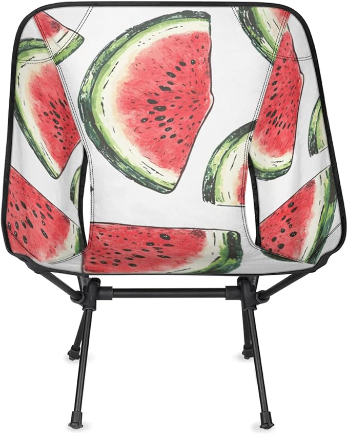 Honeybaby Folding Camping Chair Watercolor Watermelon Slices Camping Chairs Lightweight Portable Chair Outdoor Foldable Chairs for Camping Travel Picnic Beach Hiking