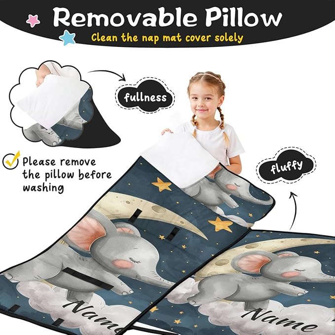 Toddler Sleeping Bag with Blanket &amp Pillow – Personalized Roll-Up Nap Mat with Custom Name for Kids
