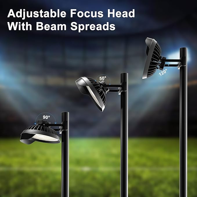 Lightdot Led Stadium Light Outdoor 600W Flood Lighting 90000lm Super Bright Commercial Area IP65 Waterproof High Mast Lighting for Sport Fields and Courts-2Pack