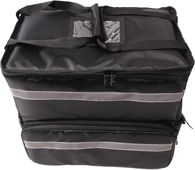 Insulated Backpack Large Capacity Expandable Layer Reflective Strips Night Safety Food Delivery Backpack with Aluminum Foil Lining for Hot Cold Food for Eats