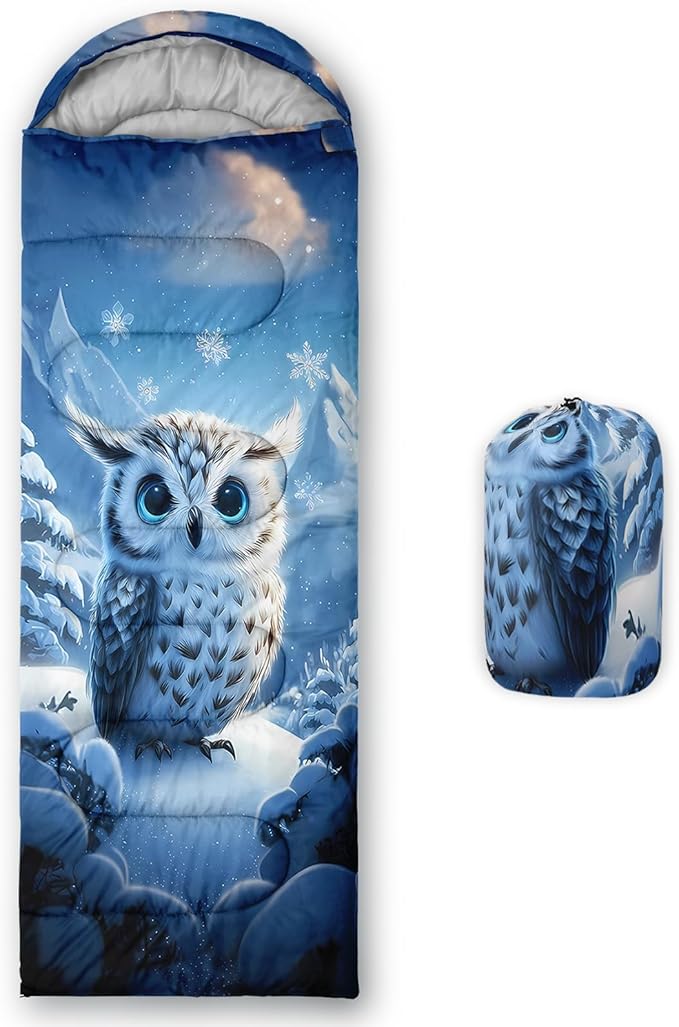 AILONEN Cartoon Camping Sleeping Bag for Boys Girls AdultsLightweight &amp Waterproof3 Season Warm &amp Cold WeatherPortablePrinted Sleeping BagTravelingCampingHiking